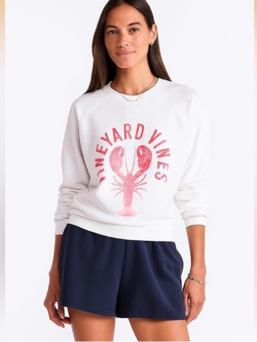 Vineyard Vines White and Red Lobster Crewneck Sweatshirt size XL